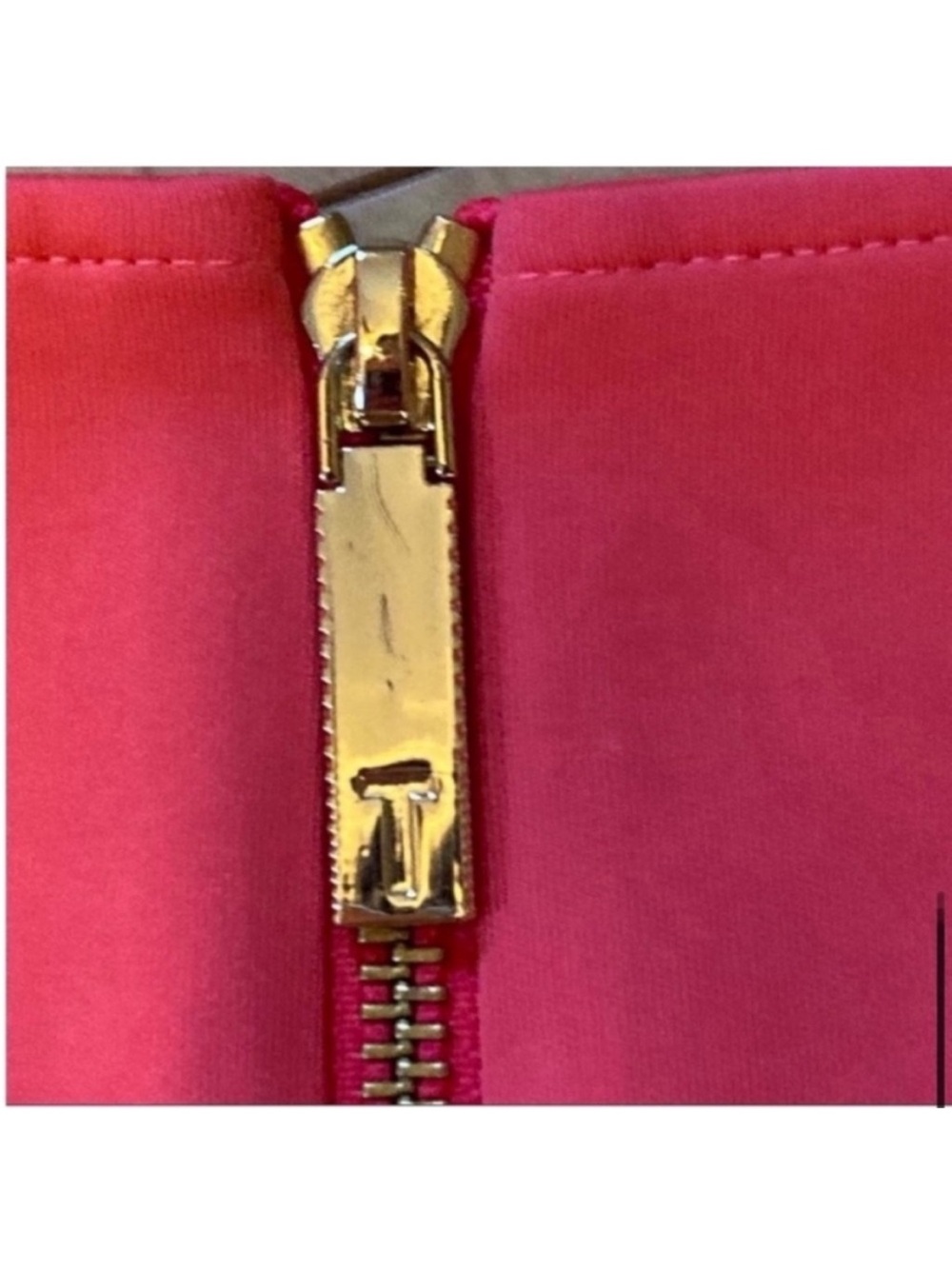 Ted Baker Coral sleeveless skater style dress exposed back gold zipper size 8-10 - Picture 11 of 13